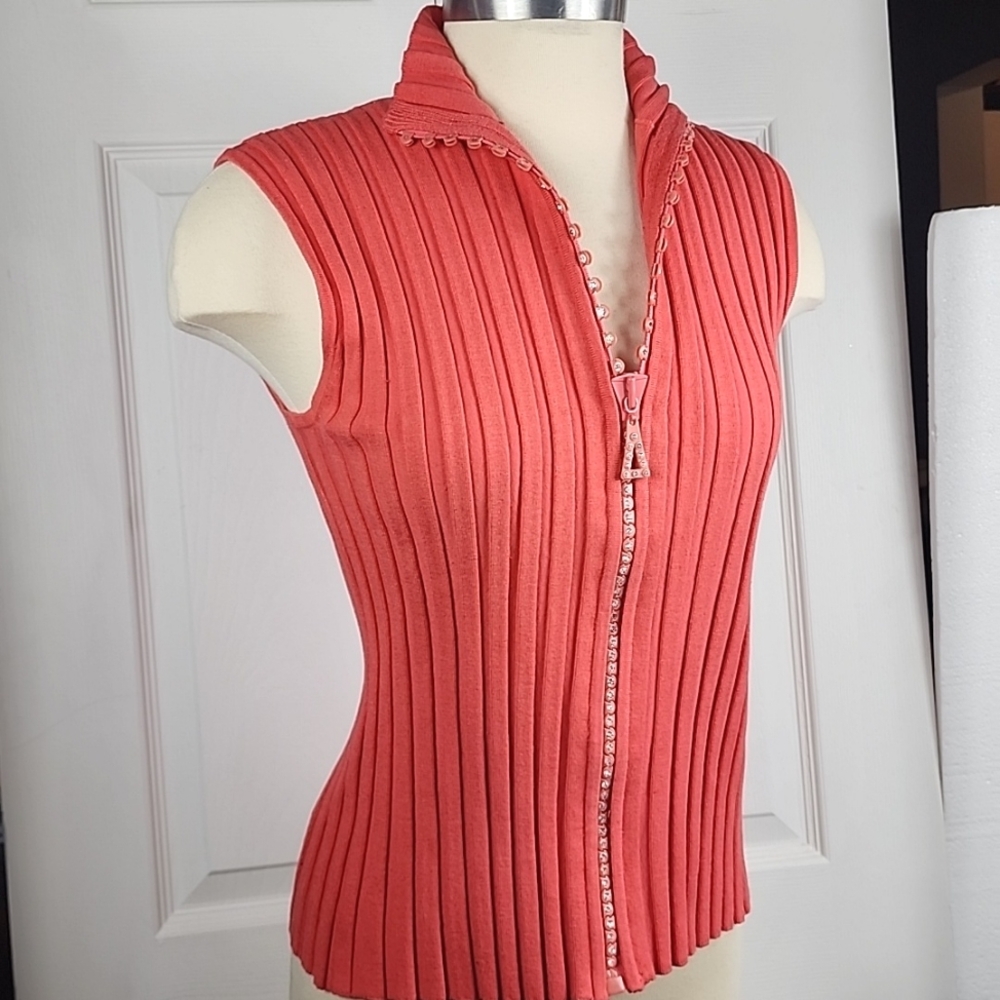 Y2K Diamonte Zipper Tee Size M